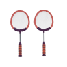 Set of 2 Badminton rackets, 2 Badminton shuttles, pink